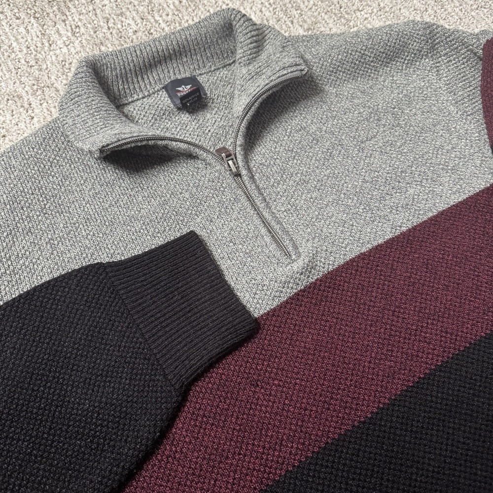 Dockers Mens Easy Care Comfort Touch Sweater‎ Large 1/4 Zip 3 Color